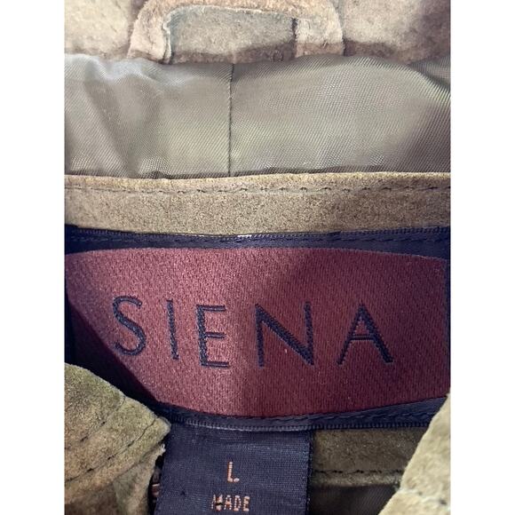 Olive Green Suede Leather Jacket - Picture 6 of 7